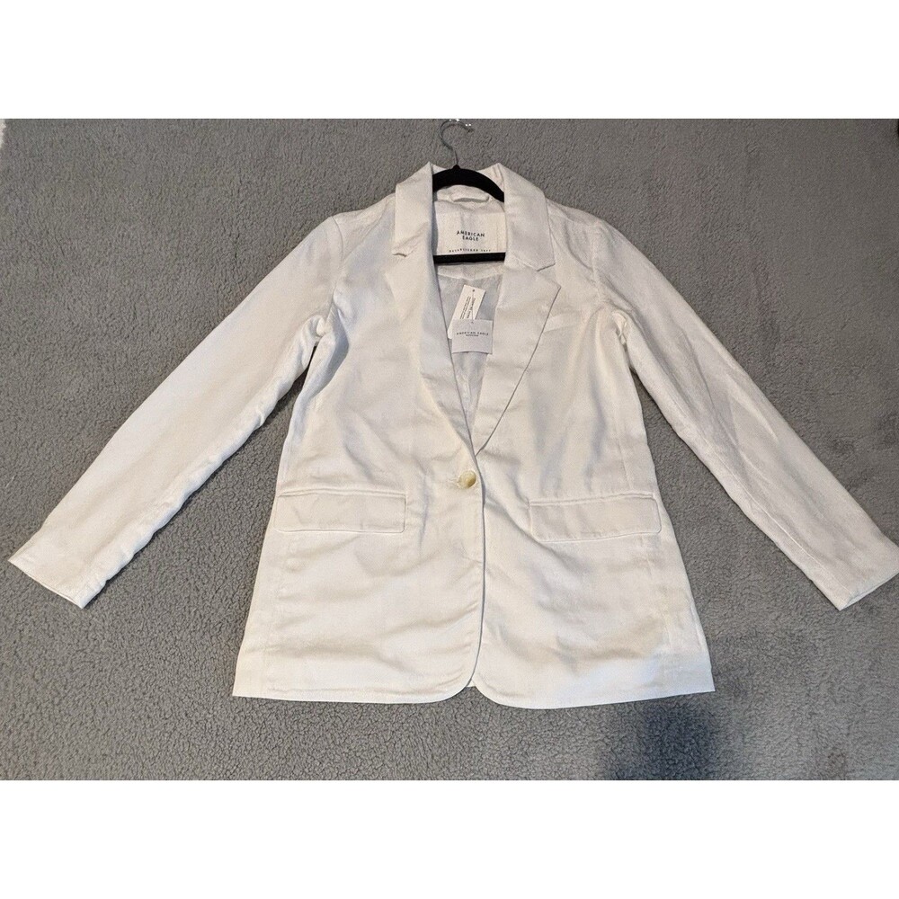 American Eagle Outfitters Women's Blazer Sz XS White Linen Blend NWT